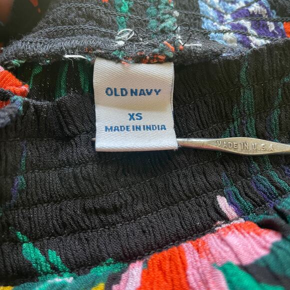 Old Navy Gauzy Midi Dress Off the Shoulder Tropical Resortwear Cover Up Size XS - Picture 7 of 10